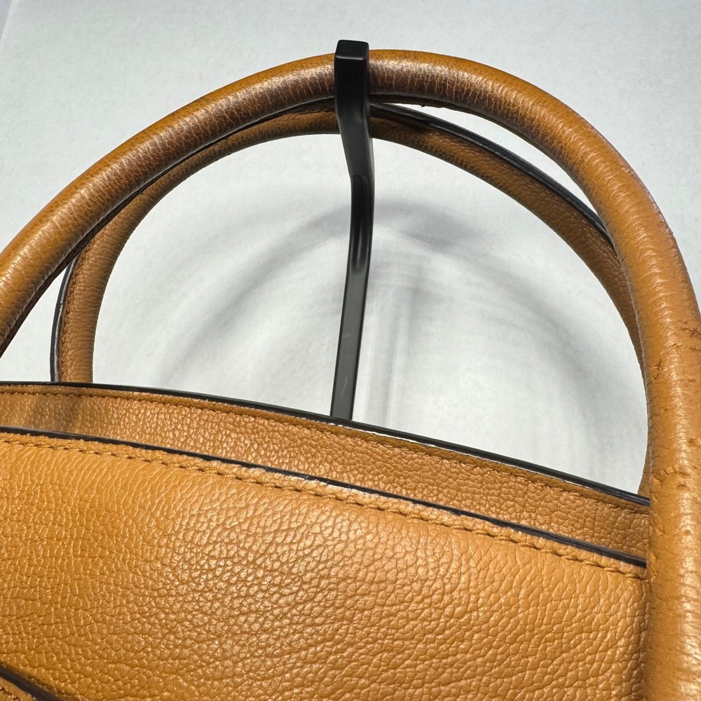 Michael Kors Hamilton Satchel Acorn Brown Pebbled Leather Gold Lock Hand Bag - Picture 6 of 16